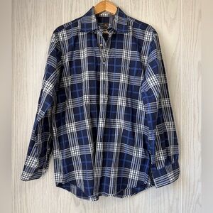 Peter Millar Blue Plaid Button-Down Shirt
Size: Large